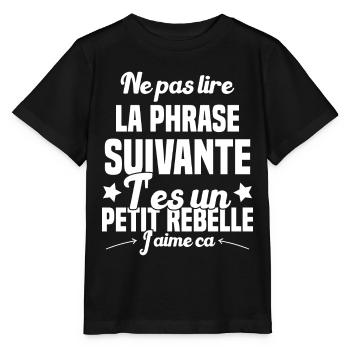 Ne pas lire la phrase suivante - T-shirt bio MINI CREATOR Stanley/Stella Enfant - noir - Devant - Mikhail (115cm)
