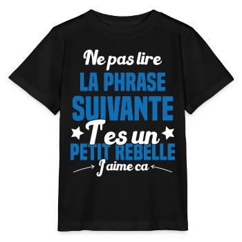 Ne pas lire la phrase suivante - T-shirt bio MINI CREATOR Stanley/Stella Enfant - noir - Devant - Mikhail (115cm)