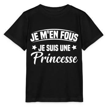 je m'en fou je suis une princesse - T-shirt bio MINI CREATOR Stanley/Stella Enfant - noir - Devant - Mikhail (115cm)