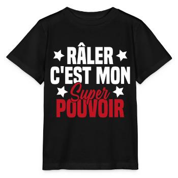 RALER C'EST MON SUPER POUVOIR - T-shirt bio MINI CREATOR Stanley/Stella Enfant - noir - Devant - Mikhail (115cm)