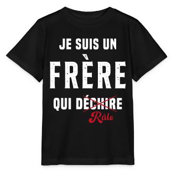 Frère râleur cadeau drôle humour rigolo - T-shirt bio MINI CREATOR Stanley/Stella Enfant - noir - Devant - Mikhail (115cm)