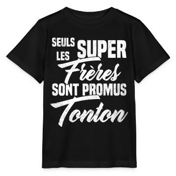 Les Super Freres sont Promus Tonton Grossesse - T-shirt bio MINI CREATOR Stanley/Stella Enfant - noir - Devant - Mikhail (115cm)