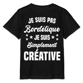 Je suis pas bordélique je suis simplement créative - T-shirt bio MINI CREATOR Stanley/Stella Enfant - noir - Devant - Mikhail (115cm)