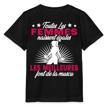 Toutes Les Femmes Naissent Egales Muscu Fitness - T-shirt bio MINI CREATOR Stanley/Stella Enfant - noir - Devant - Mikhail (115cm)