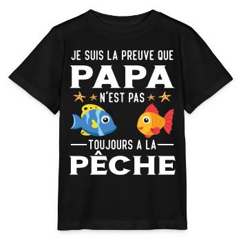 Papa Pêche Pêcheur Bébé Nourrisson Naissance - T-shirt bio MINI CREATOR Stanley/Stella Enfant - noir - Devant - Mikhail (115cm)