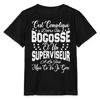 c'est compliqué être un Bogosse et un Superviseur. - T-shirt bio MINI CREATOR Stanley/Stella Enfant - noir - Devant - Mikhail (115cm)