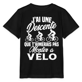 J'ai une descente que t'aimerais Vélo Cadeau - T-shirt bio MINI CREATOR Stanley/Stella Enfant - noir - Devant - Mikhail (115cm)