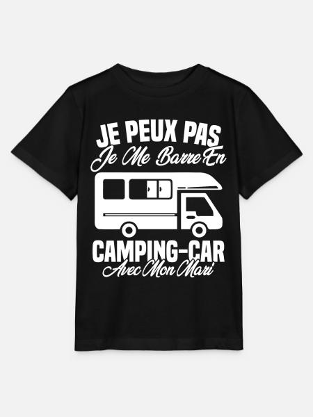J'peux pas j'me barre en camping car avec mon mari - T-shirt bio MINI CREATOR Stanley/Stella Enfant - noir