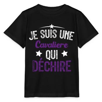 Je suis une Cavalière Qui Déchire - T-shirt bio MINI CREATOR Stanley/Stella Enfant - noir - Devant - Mikhail (115cm)