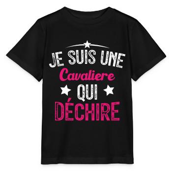 Je suis une Cavalière Qui Déchire - T-shirt bio MINI CREATOR Stanley/Stella Enfant - noir - Devant - Mikhail (115cm)