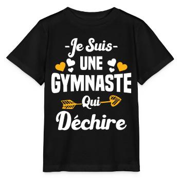 Je Suis Une Gymnaste Qui Déchire - T-shirt bio MINI CREATOR Stanley/Stella Enfant - noir - Devant - Mikhail (115cm)