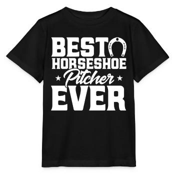 Horseshoe Throwing Game Horseshoe Throwing Horseshoe Throwing - Stanley/Stella MINI CREATOR Kids’ T-Shirt - black - Front - Mikhail (115cm)