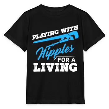 Pipe installation Pipe installer pipes - Stanley/Stella MINI CREATOR Kids’ T-Shirt - black - Front - Mikhail (115cm)