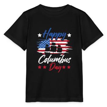 Columbus Day 1942 Italien américain - T-shirt bio MINI CREATOR Stanley/Stella Enfant - noir - Devant - Mikhail (115cm)