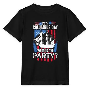 C’est Columbus Day 1942 Américain - T-shirt bio MINI CREATOR Stanley/Stella Enfant - noir - Devant - Mikhail (115cm)