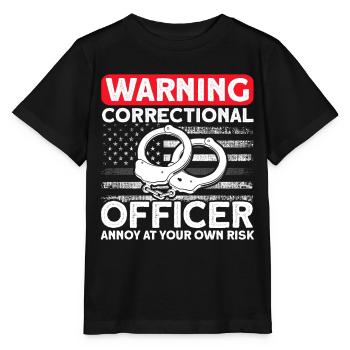 Handschellen Gefängniswärter Justizvollzugsbeamter - Stanley/Stella Kinder T-Shirt MINI CREATOR  - Schwarz - Vorne - Mikhail (115cm)