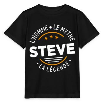 Steve L'Homme Le Mythe La Légende - T-shirt bio MINI CREATOR Stanley/Stella Enfant - noir - Devant - Mikhail (115cm)