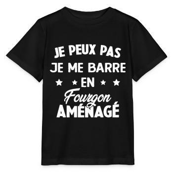 J'peux pas j'me barre en fourgon aménagé - T-shirt bio MINI CREATOR Stanley/Stella Enfant - noir - Devant - Mikhail (115cm)