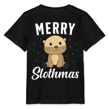 Faultier Weihnachten Weihnachtsgeschenk - Stanley/Stella Kinder T-Shirt MINI CREATOR  - Schwarz - Vorne - Mikhail (115cm)