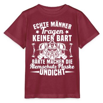 Pompiers protection respiratoire vrais hommes - T-shirt bio MINI CREATOR Stanley/Stella Enfant - bordeaux - Devant - Kain (125cm)