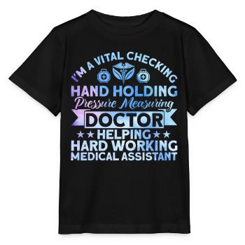 Assistant médical certifié - T-shirt bio MINI CREATOR Stanley/Stella Enfant - noir - Devant - Mikhail (115cm)