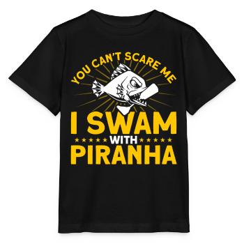 Ich schwamm mit Piranhas Amputierte Geschenk - Stanley/Stella Kinder T-Shirt MINI CREATOR  - Schwarz - Vorne - Mikhail (115cm)