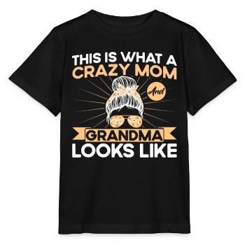 Crazy Mom and Grandmother Mom & Grandmother - Stanley/Stella MINI CREATOR Kids’ T-Shirt - black - Front - Mikhail (115cm)