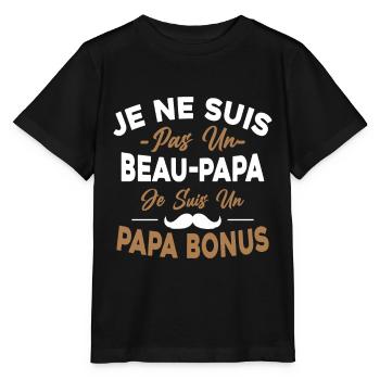 Je Ne Suis Pas Un Beau-papa Je Suis Un Papa Bonus - T-shirt bio MINI CREATOR Stanley/Stella Enfant - noir - Devant - Mikhail (115cm)