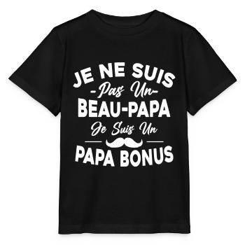 Je Ne Suis Pas Un Beau-papa Je Suis Un Papa Bonus - T-shirt bio MINI CREATOR Stanley/Stella Enfant - noir - Devant - Mikhail (115cm)