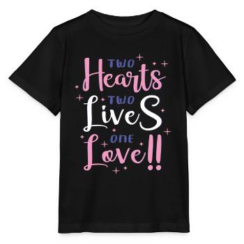 Zwei Herzen, zwei Leben, eine Liebe - Stanley/Stella Kinder T-Shirt MINI CREATOR  - Schwarz - Vorne - Mikhail (115cm)