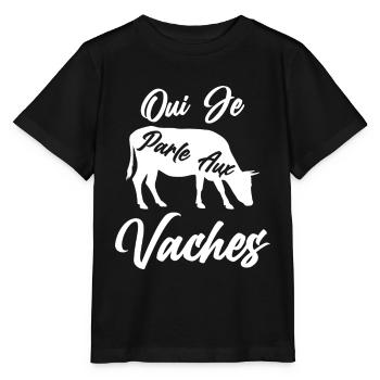 Agriculteur Fermières Cadeau Parle Aux Vaches - T-shirt bio MINI CREATOR Stanley/Stella Enfant - noir - Devant - Mikhail (115cm)