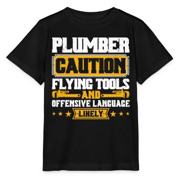 Vorsicht Fliegende Werkzeuge und Schimpfwörter Kle - Stanley/Stella Kinder T-Shirt MINI CREATOR  - Schwarz - Vorne - Mikhail (115cm)