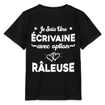Femme je suis une écrivaine avec option râleuse - T-shirt bio MINI CREATOR Stanley/Stella Enfant - noir - Devant - Mikhail (115cm)