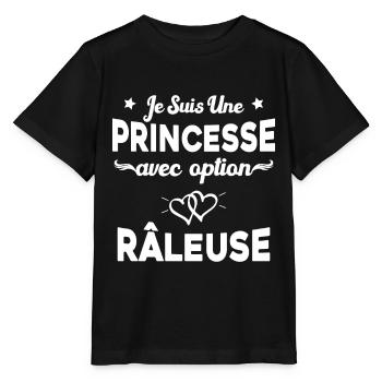 je suis une princesse avec option râleuse femme - T-shirt bio MINI CREATOR Stanley/Stella Enfant - noir - Devant - Mikhail (115cm)