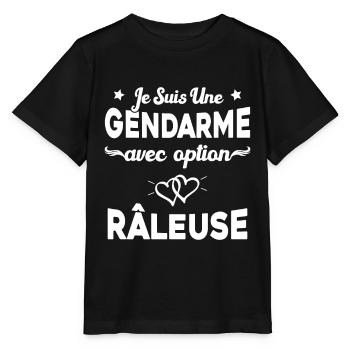 Femme je suis une gendarme avec option râleuse - T-shirt bio MINI CREATOR Stanley/Stella Enfant - noir - Devant - Mikhail (115cm)