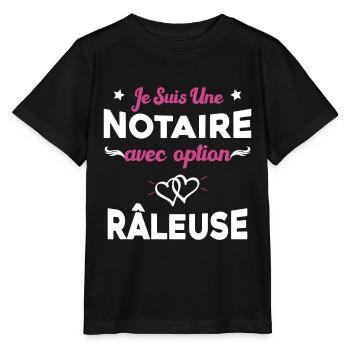 Femme je suis une notaire avec option râleuse - T-shirt bio MINI CREATOR Stanley/Stella Enfant - noir - Devant - Mikhail (115cm)