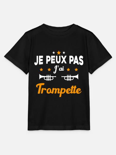 Je peux pas j'ai trompette Cadeau - T-shirt bio MINI CREATOR Stanley/Stella Enfant - noir