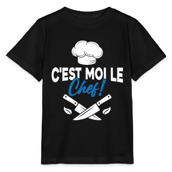 C'est moi le chef Toque de cuisinier - T-shirt bio MINI CREATOR Stanley/Stella Enfant - noir - Devant - Mikhail (115cm)