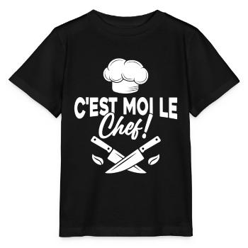 C'est moi le chef Toque de cuisinier - T-shirt bio MINI CREATOR Stanley/Stella Enfant - noir - Devant - Mikhail (115cm)