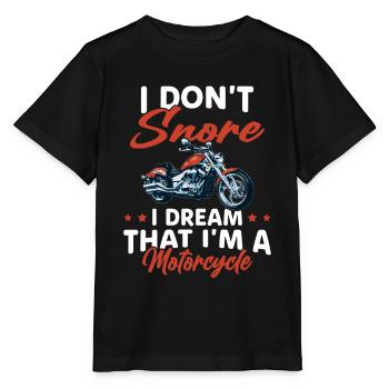 Je Ne Ronfle Pas Je Rêve Que Je Suis Une Moto - T-shirt bio MINI CREATOR Stanley/Stella Enfant - noir - Devant - Mikhail (115cm)