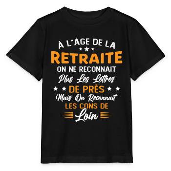 Avec l'age on reconnaît les cons de loin - T-shirt bio MINI CREATOR Stanley/Stella Enfant - noir - Devant - Mikhail (115cm)