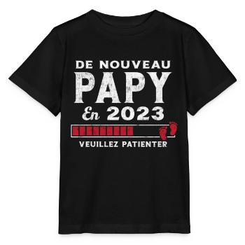 De Nouveau Papy en 2023 Cadeau Futur Papy - T-shirt bio MINI CREATOR Stanley/Stella Enfant - noir - Devant - Mikhail (115cm)