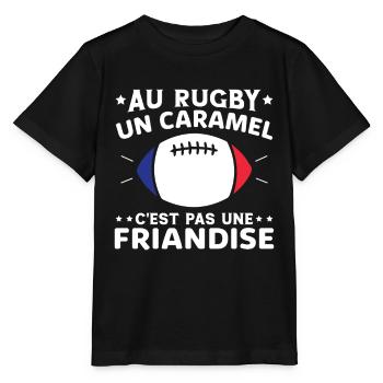 Au Rugby Un Caramel C'est Pas Une Friandise - T-shirt bio MINI CREATOR Stanley/Stella Enfant - noir - Devant - Mikhail (115cm)