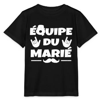 Équipe du Marié EVG Humour Enterrement de vie - T-shirt bio MINI CREATOR Stanley/Stella Enfant - noir - Devant - Mikhail (115cm)