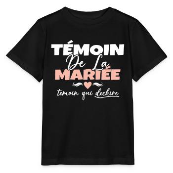 Témoin de la Mariée Témoin qui Déchire - T-shirt bio MINI CREATOR Stanley/Stella Enfant - noir - Devant - Mikhail (115cm)