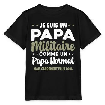 Homme Je Suis Papa Militaire Humour Cadeau soldats - T-shirt bio MINI CREATOR Stanley/Stella Enfant - noir - Devant - Mikhail (115cm)