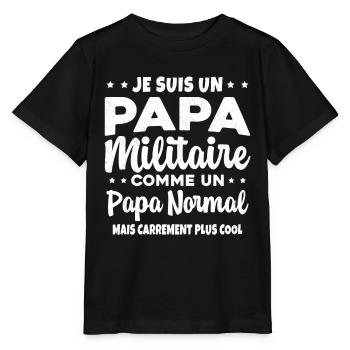 Homme Je Suis Papa Militaire Humour Cadeau soldats - T-shirt bio MINI CREATOR Stanley/Stella Enfant - noir - Devant - Mikhail (115cm)