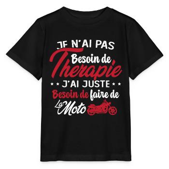 Pas besoin de thérapie besoin de faire de la Moto - T-shirt bio MINI CREATOR Stanley/Stella Enfant - noir - Devant - Mikhail (115cm)