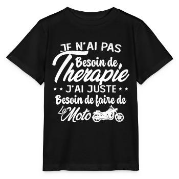 Pas besoin de thérapie besoin de faire de la Moto - T-shirt bio MINI CREATOR Stanley/Stella Enfant - noir - Devant - Mikhail (115cm)
