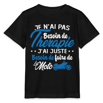Pas besoin de thérapie besoin de faire de la Moto - T-shirt bio MINI CREATOR Stanley/Stella Enfant - noir - Devant - Mikhail (115cm)